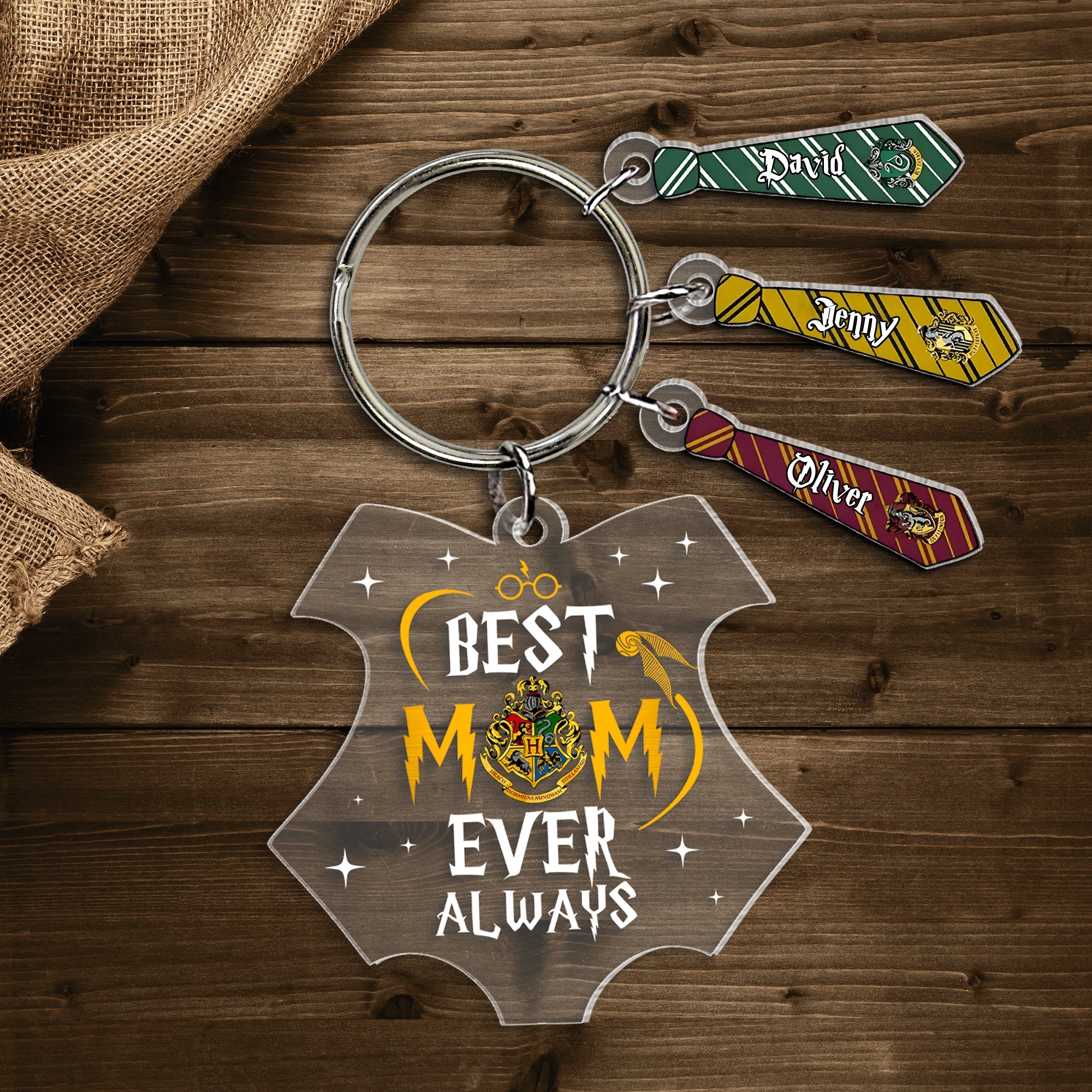 Personalized Best Mom Ever Keychain - Harry Potter Themed