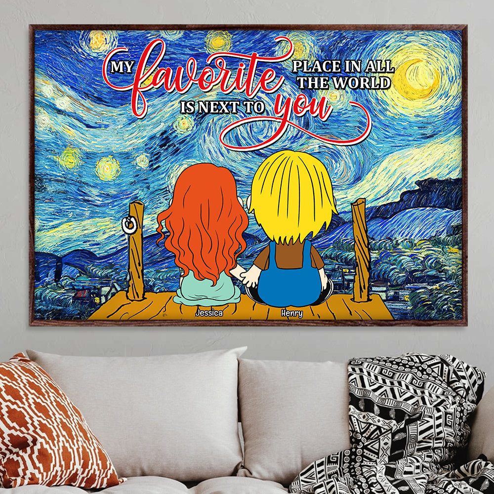 Personalized Canvas Print for Couples - My Favorite Place is Next to You Poster & Canvas PopCulturePrints