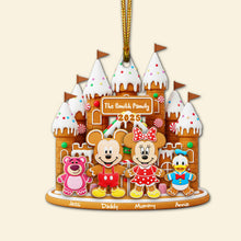 Load image into Gallery viewer, “Celebrate Family Moments” - Personalized Gingerbread Family Castle Ornament - Custom Gifts for Family and Loved Ones Ornament PopCulturePrints

