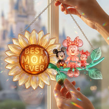 Load image into Gallery viewer, "A Shimmering Tribute to Love - Best Mom Ever Acrylic Suncatcher Ornament - Personalized Gift for Mom, Grandma, and Beloved Ones" Ornament PopCulturePrints
