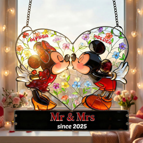 Kissing Couple Suncatcher - Personalized Gifts for Couples Ornament PopCulturePrints