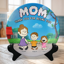 Load image into Gallery viewer, &quot;Thank You For Being You&quot; - Personalized Ceramic Round Plate - Gift for Mom, Grandma &amp; More Ceramic Round Plate PopCulturePrints
