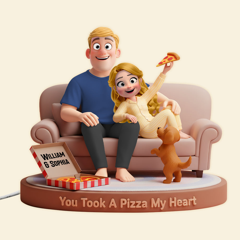 You Took A Pizza My Heart - Personalized Sofa Pizza Couple Acrylic Light Box Light Box PopCulturePrints