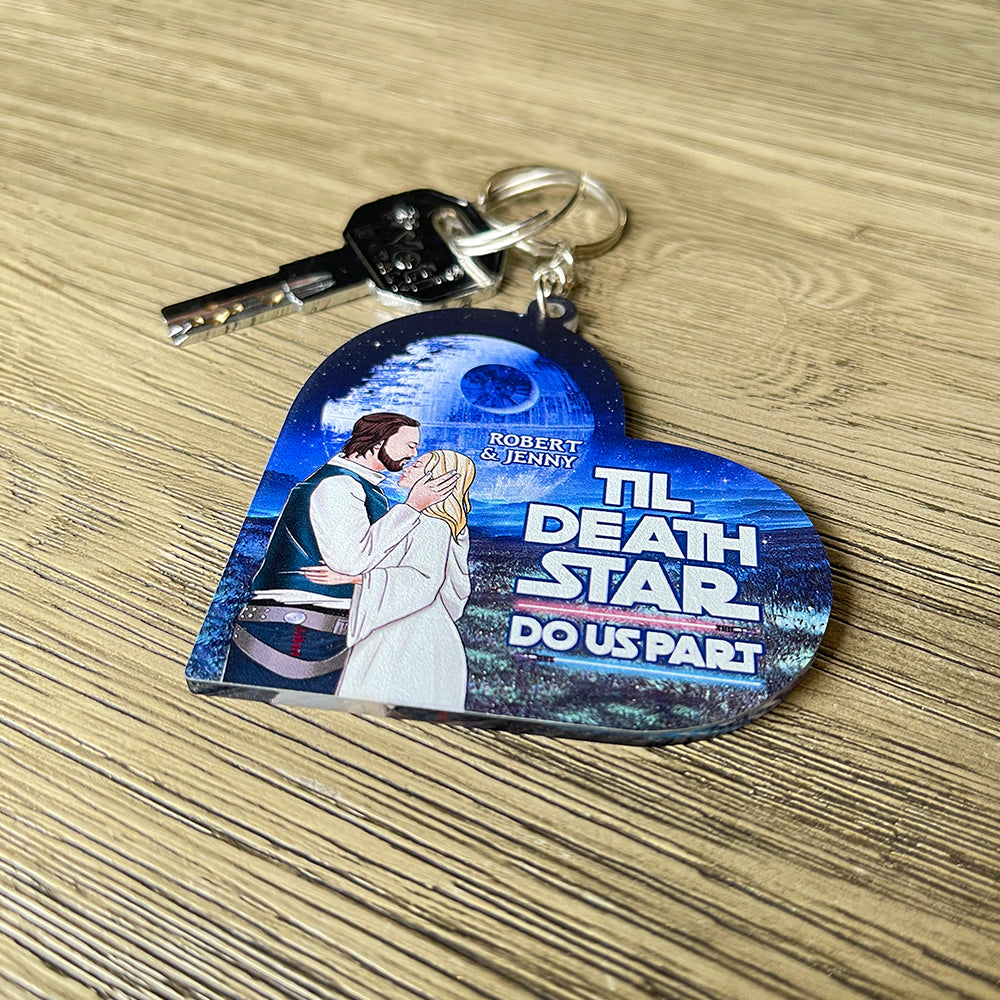 Personalized Couples Keychain - 'Til Death Star Do Us Part Keychains PopCulturePrints
