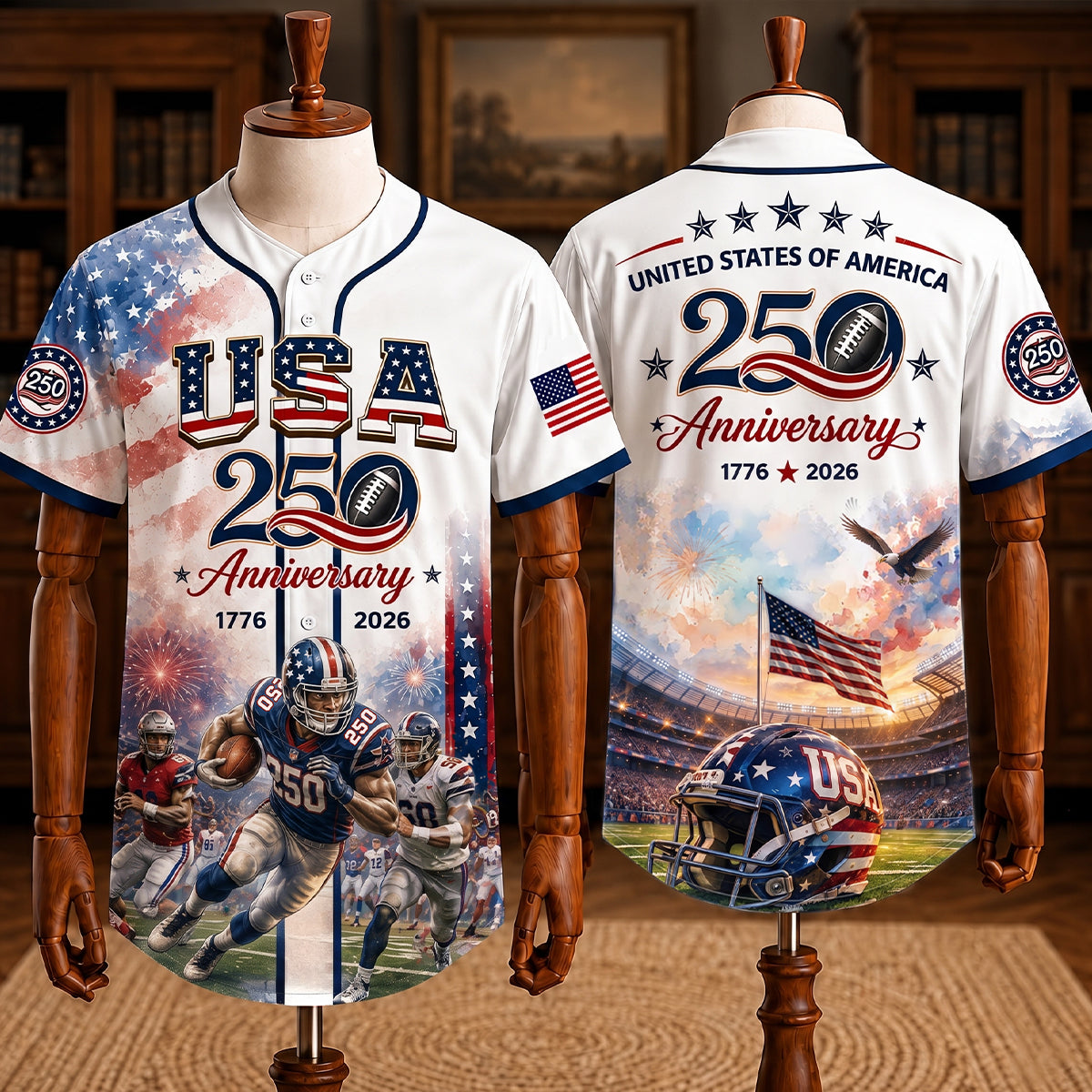 Celebrate America: Customizable Football Jersey - Perfect Gift for Football Fans