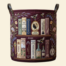 Load image into Gallery viewer, Social Satire &amp; Romance Collection Quilted Laundry Basket - Personalized Gifts For Book Lovers 03qhta130726 Laundry Basket PopCulturePrints
