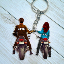 Load image into Gallery viewer, Personalized Biker Couple Keychain - Unique Gift for Couples Keychains PopCulturePrints

