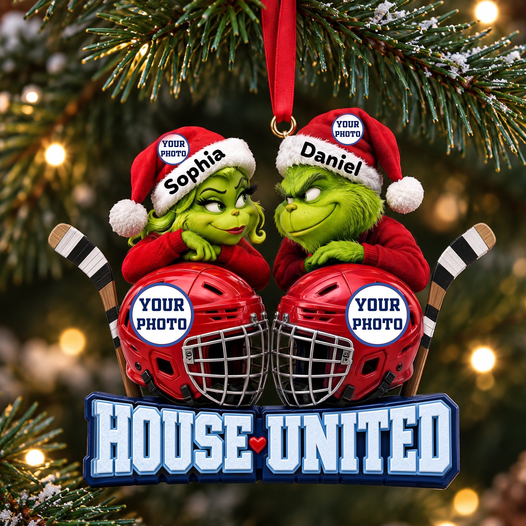 House Divided Mischievous Sport Duo Christmas Ornament - Personalized Gifts For Couple 02hulu081026 Ornament PopCulturePrints
