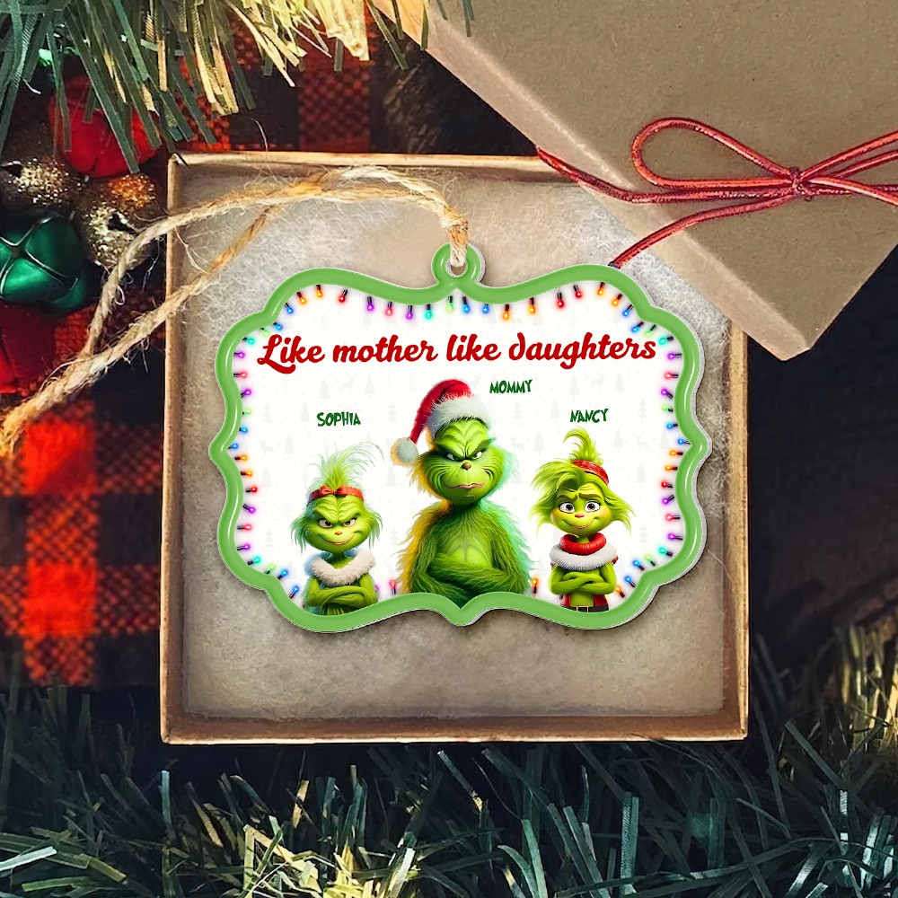 Personalized Grinch Family Christmas Ornament for Mom