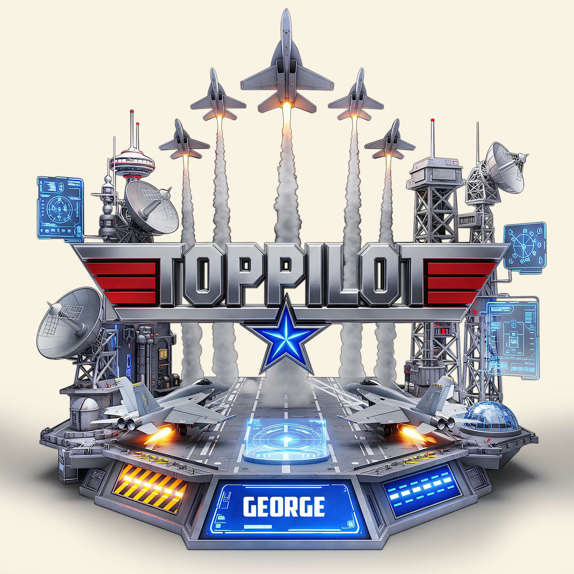 Soar to New Heights - Top Pilot Acrylic Plaque - Personalized Unique Gift for Pilots and Aviation Enthusiasts Shaped Plaques PopCulturePrints