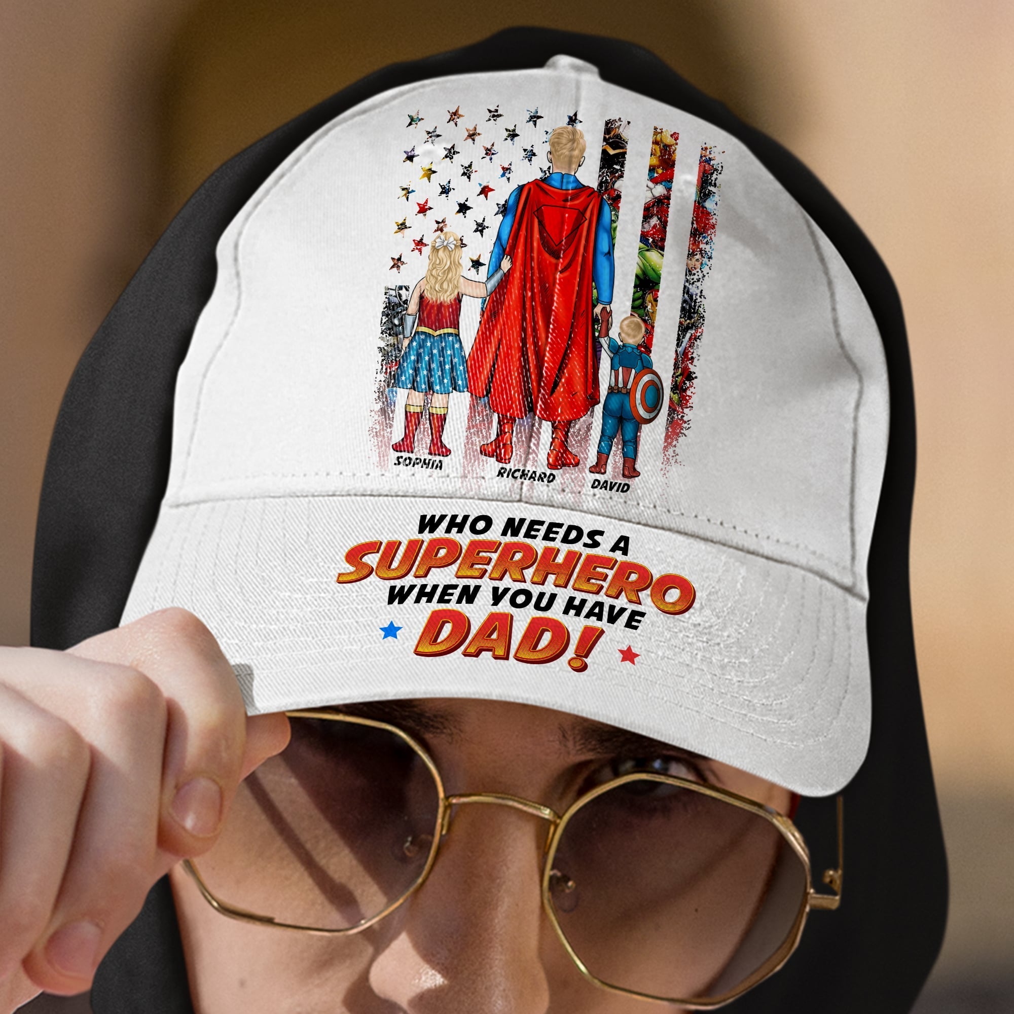 Personalized Superhero Dad Cap