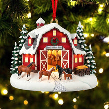 Load image into Gallery viewer, Home Sweet Barn - Personalized Farm Style Christmas Ornament for Horse Lovers Ornament PopCulturePrints
