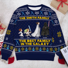 Load image into Gallery viewer, Personalized Family Cosmic Adventure Ugly Sweater – Best Family in the Galaxy
