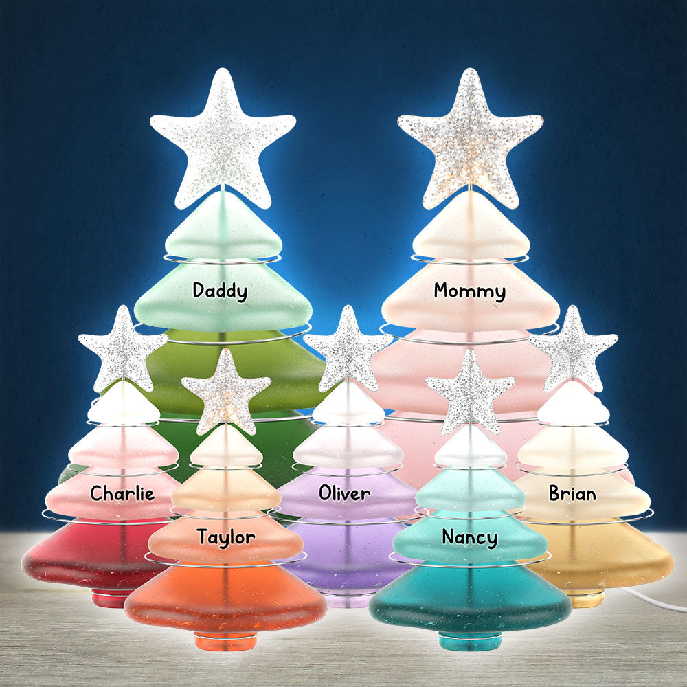 Illuminate Your Holidays: Custom Family Christmas Tree Light Box - Personalized Gift for Everyone Light Box PopCulturePrints