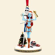 Load image into Gallery viewer, &quot;Two Rivals. One Heart. No Rules.&quot; – Personalized Christmas Ornament for Sports Couples Ornament PopCulturePrints
