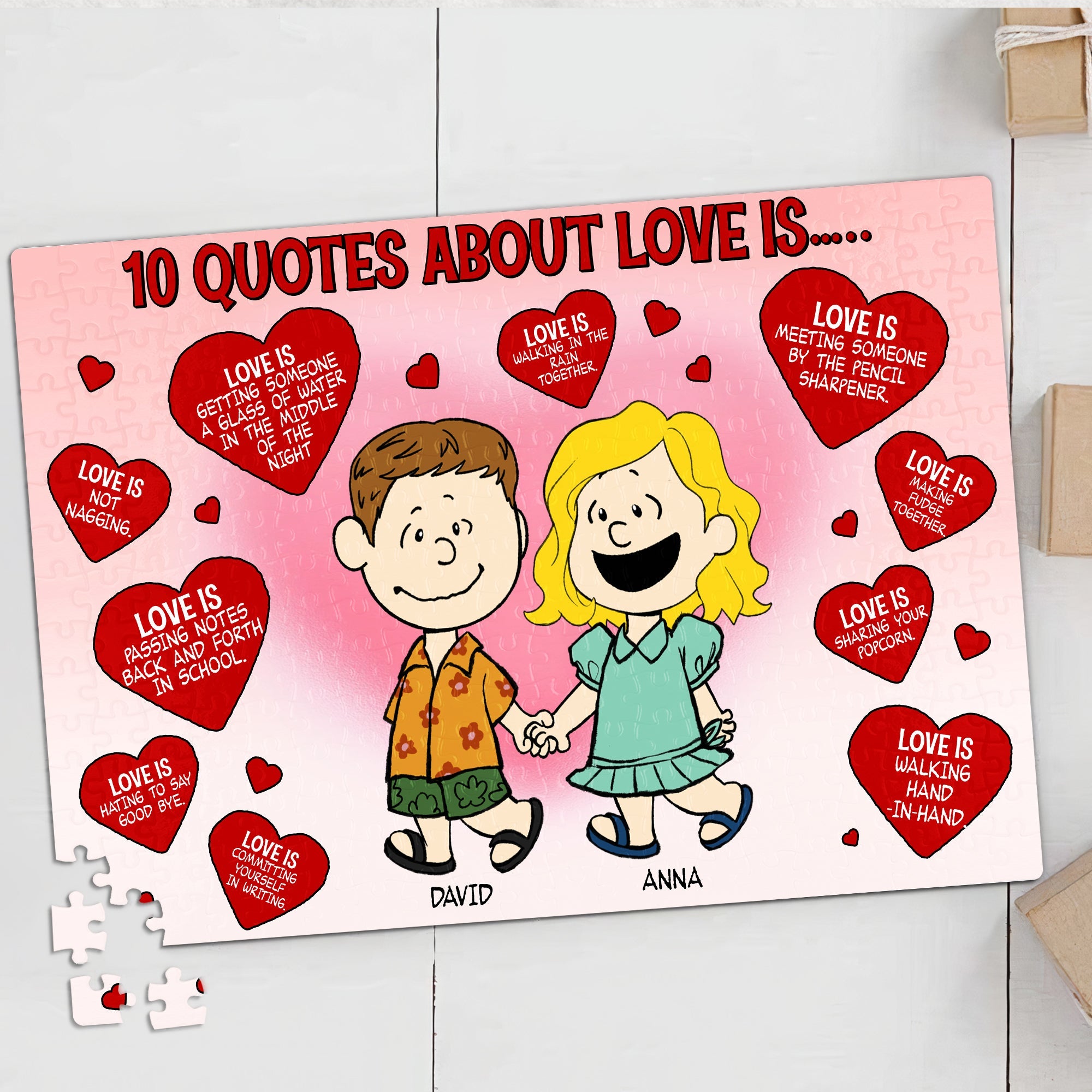 Personalized Romantic Love Quotes Couples Jigsaw Puzzle