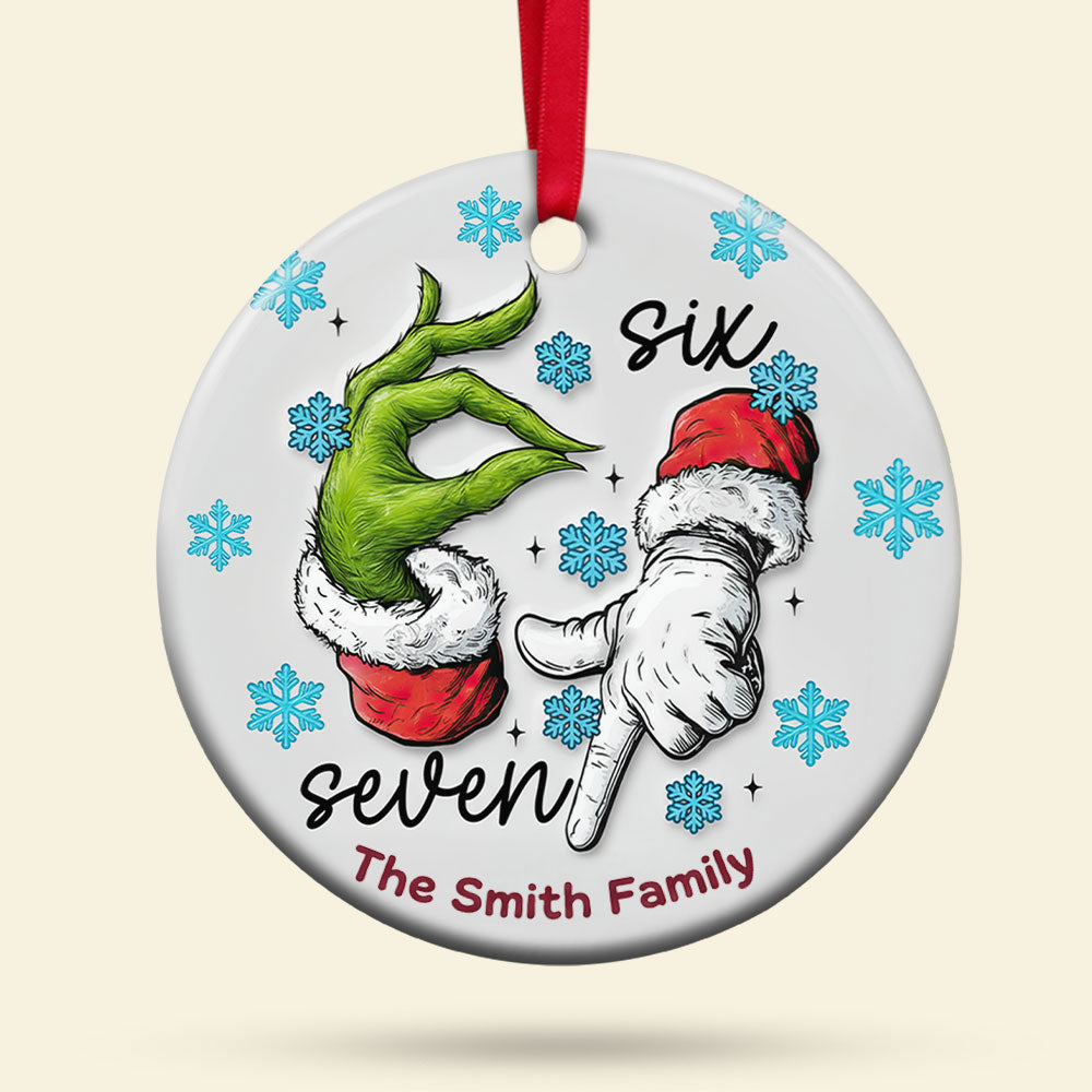 Funny Green Monster Christmas Ornament - Personalized Gift for Family & Friends Ornament PopCulturePrints