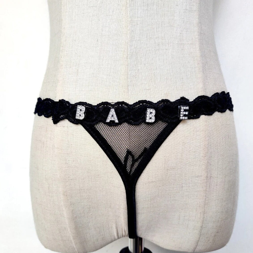 Custom Crystal Letter Bikini Panties for Girlfriend Underwear PopCulturePrints