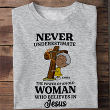 Load image into Gallery viewer, Personalized Christian Sweatshirt - Never Underestimate the Power of a Woman Who Believes in Jesus Shirts PopCulturePrints
