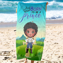 Load image into Gallery viewer, Personalized Princess Beach Towel - Gift for Kids Beach Towel PopCulturePrints
