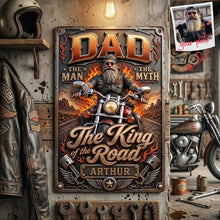 Load image into Gallery viewer, "Dad: The Man, The Myth, The King of the Road" - Custom Personalized Metal Sign for Dad Metal Signs PopCulturePrints
