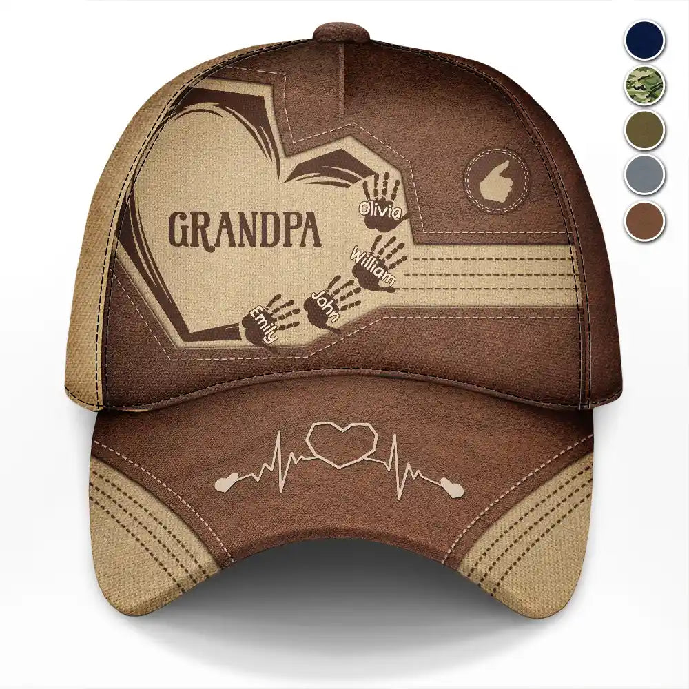 Grandpa's Love: Personalized Classic Cap - Custom Gift for Grandpa, Dad, Father, and Grandkid Classic Cap PopCulturePrints