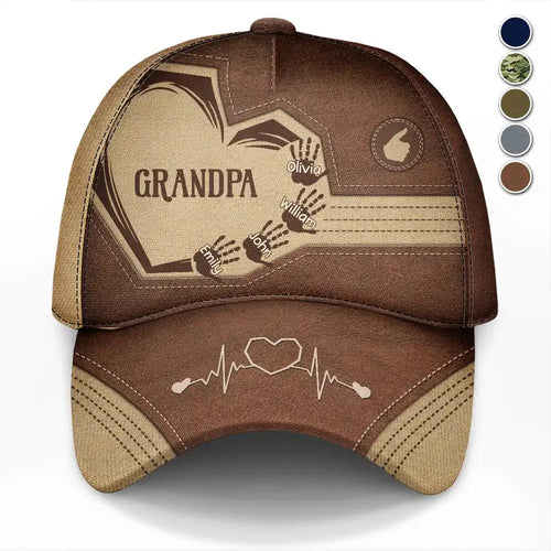 Grandpa's Love: Personalized Classic Cap - Custom Gift for Grandpa, Dad, Father, and Grandkid Classic Cap PopCulturePrints
