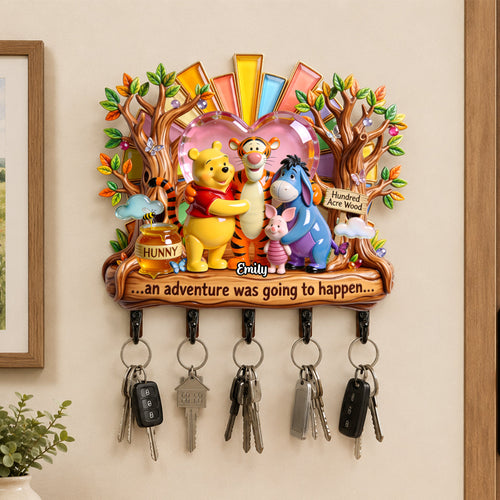 “An Adventure Was Going to Happen” - Happy Friends Acrylic Key Hanger, Personalized Gift for Friends, Family and Loved Ones Key Hanger PopCulturePrints