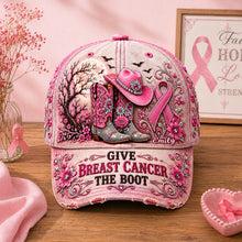 Load image into Gallery viewer, Give Breast Cancer The Boot - Personalized Cowgirl Classic Cap

