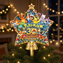 Load image into Gallery viewer, Celebrate Joyfully: 30th Anniversary Pokémon Creature Family Tree Topper - Personalized Christmas Gifts for Everyone Ornament PopCulturePrints
