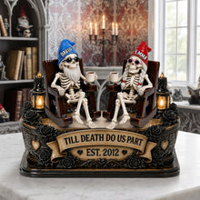 Load image into Gallery viewer, "Till Death Do Us Part" - Couple Gnome Skeleton Acrylic Plaque - Personalized Gift for Couples &amp; Loved Ones Shaped Plaques PopCulturePrints
