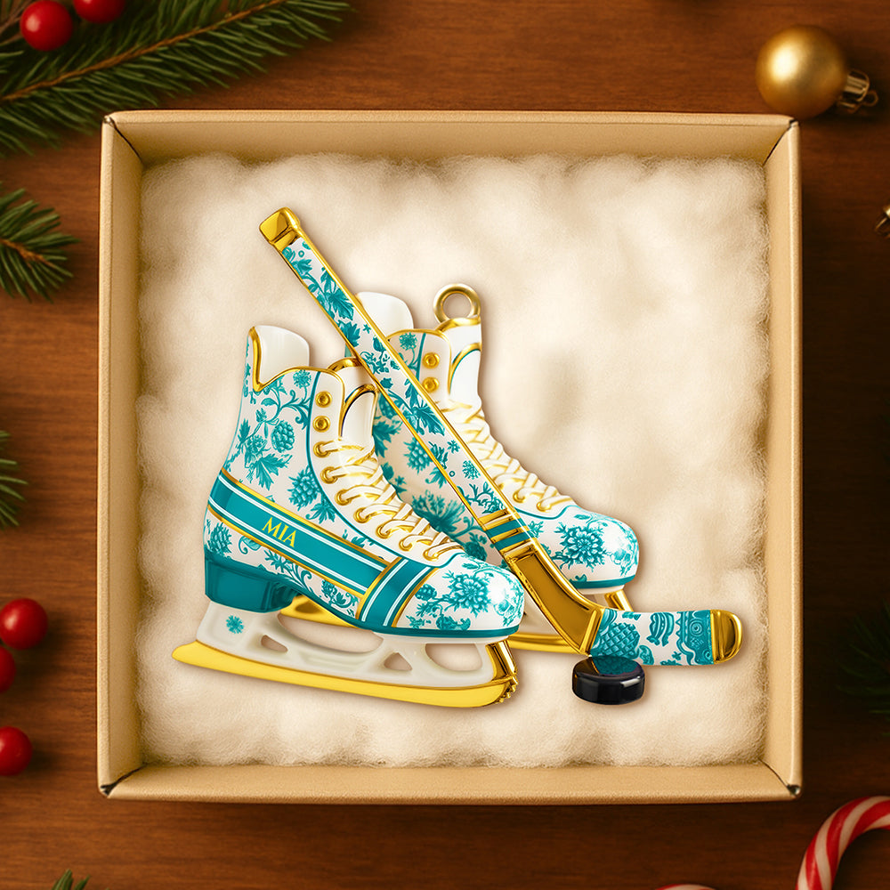 Personalized Classic Ice Hockey Ornament - Perfect Gift for Hockey Fans and Christmas Lovers Ornament PopCulturePrints
