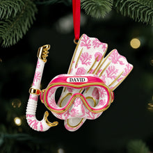 Load image into Gallery viewer, Dive into Joy: Personalized Deep Sea Diver&#39;s Toile Christmas Ornament - Custom Gift for Scuba Diving Lovers Ornament PopCulturePrints
