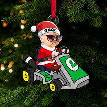 Load image into Gallery viewer, Custom Kid&#39;s Karting Photo Ornament - Personalized Christmas Gift Ornament PopCulturePrints
