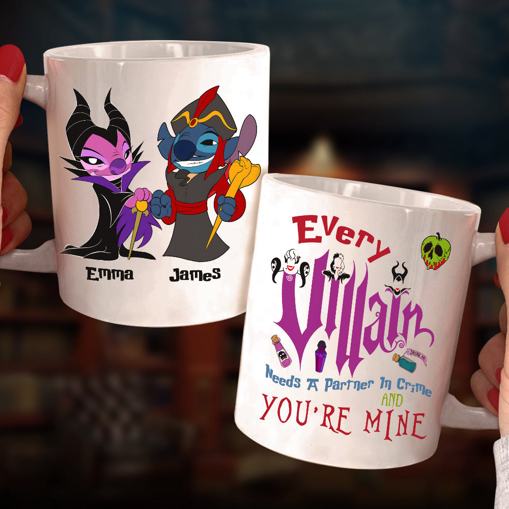 Personalized Villain Couple Mug Set - Custom Name Coffee Mugs for Valentine's Day Gifts Coffee Mug PopCulturePrints