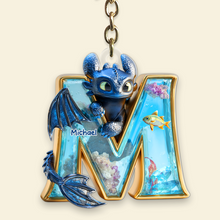Load image into Gallery viewer, Personalized Dragon Keychain - A Magical Gift for Dragon Lovers! Keychains PopCulturePrints
