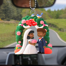 Load image into Gallery viewer, Personalized Newlywed Car Ornament - Custom Wedding Gift for Couples Ornament PopCulturePrints
