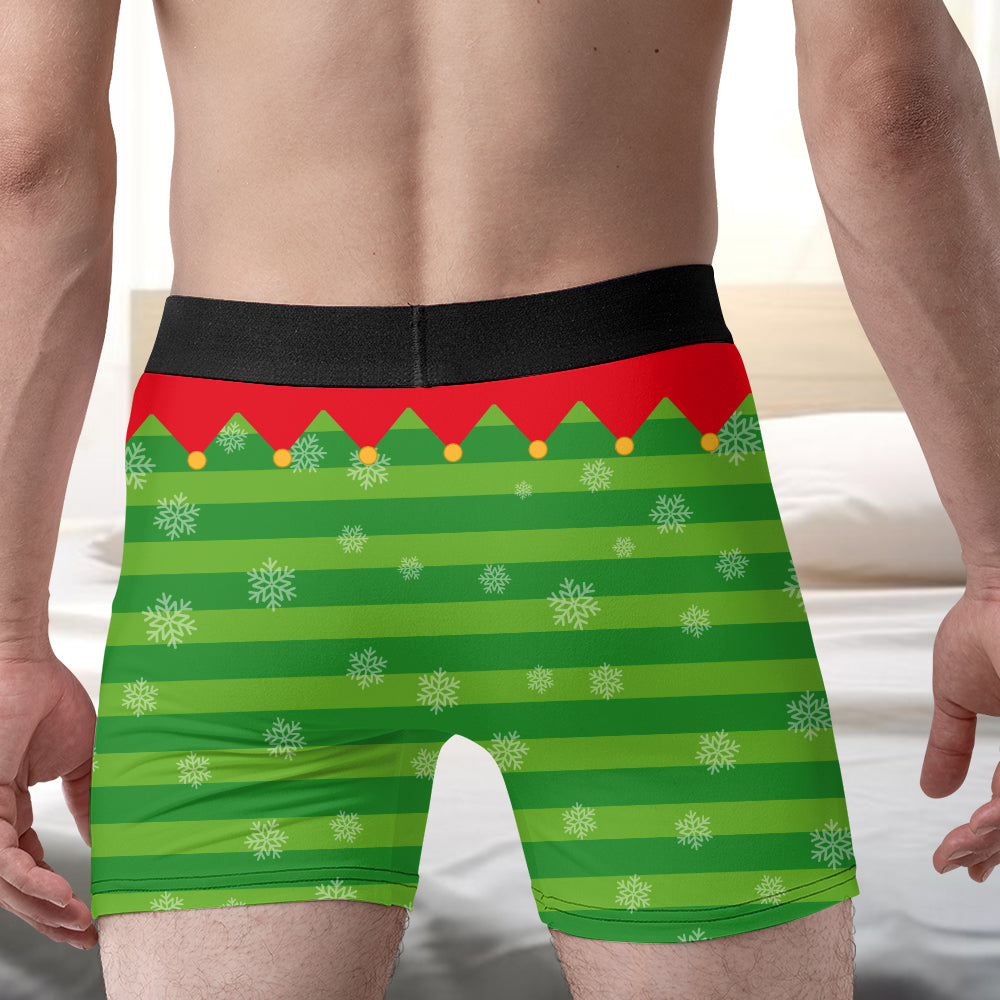 Custom Funny Elf Boxers for Men - Personalized Gift Boxer Briefs PopCulturePrints