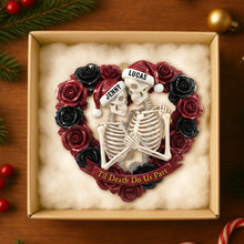 Load image into Gallery viewer, Til Death Do Us Part - Personalized Skeleton Couple Christmas Ornament - Custom Gift for Couples, Partners, and Friends Ornament PopCulturePrints
