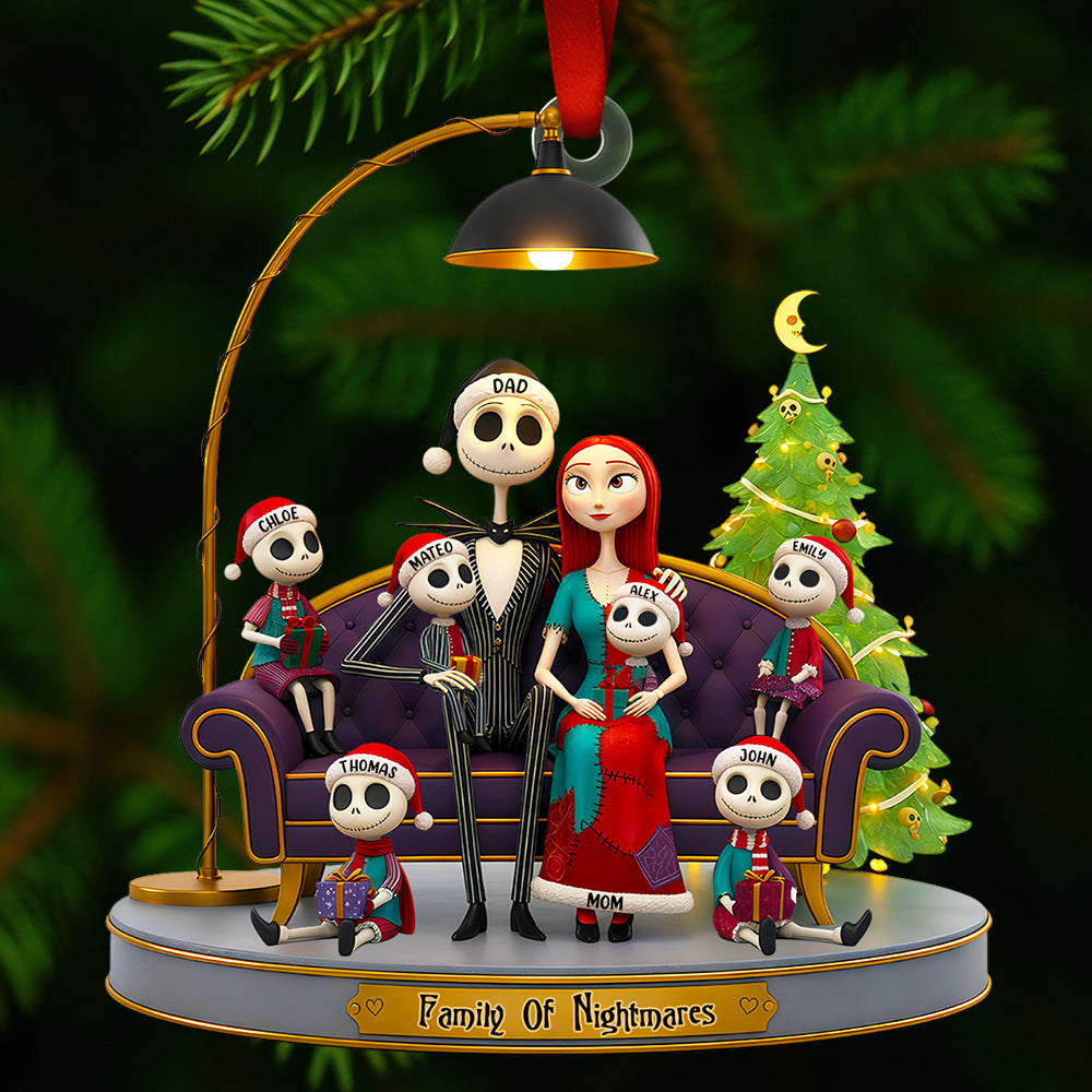 Spooky Family Christmas Ornament - Personalized Gift for Loved Ones Ornament PopCulturePrints