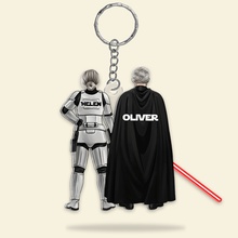 Load image into Gallery viewer, Custom Couple Keychain - Star Wars Inspired Gift for Fans Keychains PopCulturePrints
