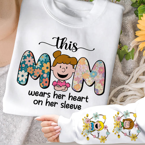 This Mom Wears Her Heart On Her Sleeve - Personalized Gift for Mom and Grandma AOP Products PopCulturePrints