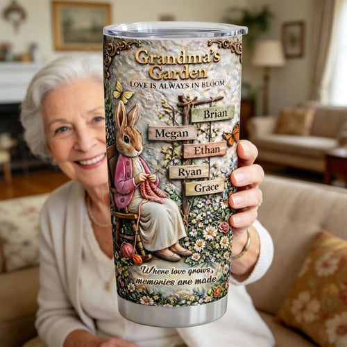 Grandma's Garden Tumbler - Personalized Gifts for Grandma and Mom Tumbler Cup PopCulturePrints