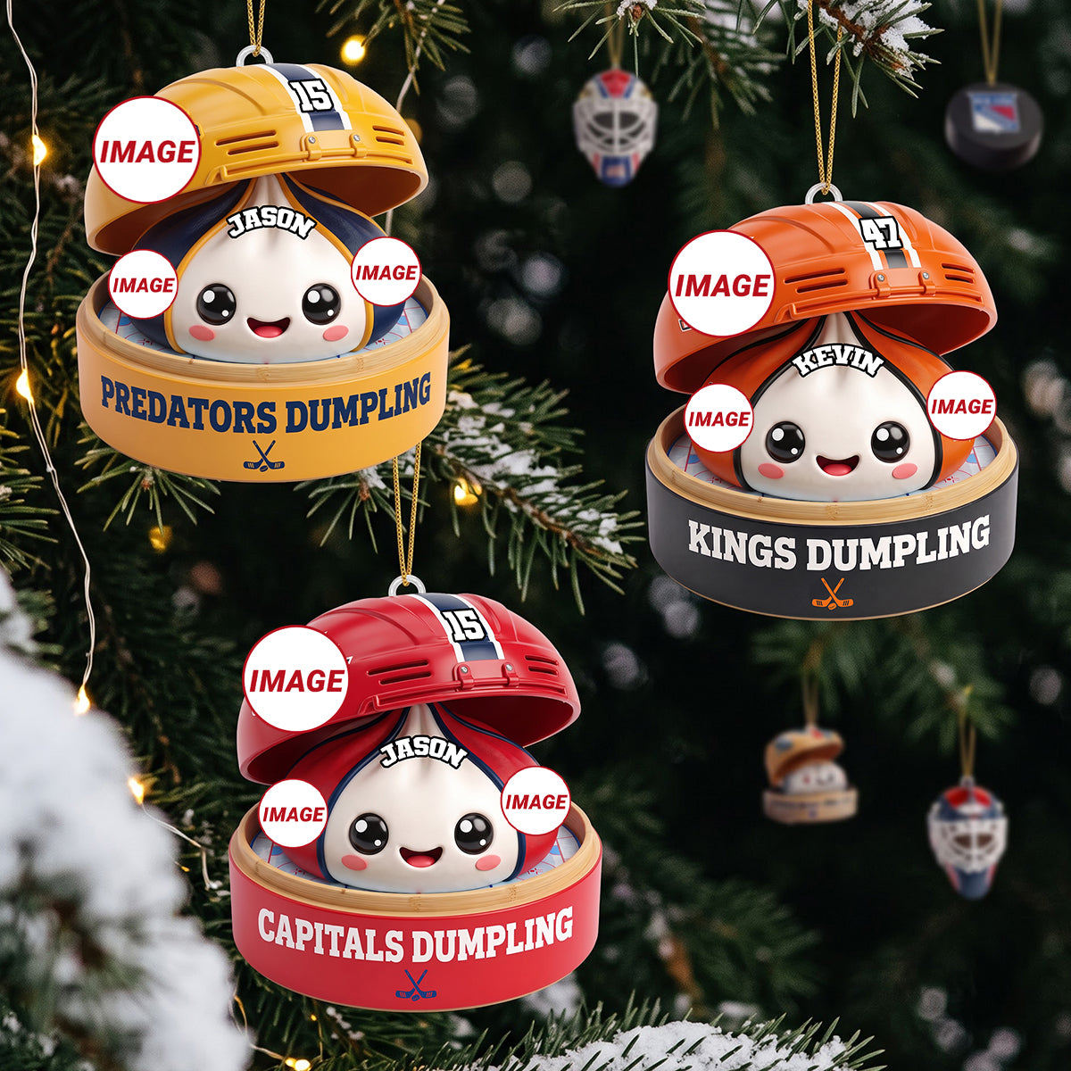 Bring Home the Fun This Christmas with Sport Lover Dumpling Ornament - Personalized Gifts for Sports Fans Ornament PopCulturePrints