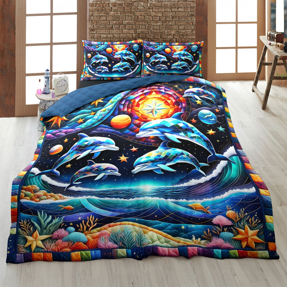 Oceanic Dreams Dolphin Lovers Quilt Bed Set Blanket PopCulturePrints