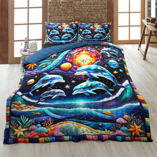 Load image into Gallery viewer, Oceanic Dreams Dolphin Lovers Quilt Bed Set Blanket PopCulturePrints
