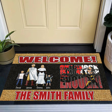 Load image into Gallery viewer, Welcome Personalized Family Doormat - Custom Cartoon Character Design Doormat PopCulturePrints
