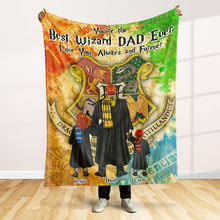 Load image into Gallery viewer, Personalized Best Wizard Dad Throw Blanket
