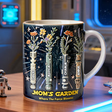 Load image into Gallery viewer, Mom's Floral Garden In Space Coffee Mug - Personalized Gifts For Mother, Grandma, and More Coffee Mug PopCulturePrints
