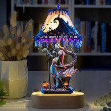 Load image into Gallery viewer, “We’re Simply Meant to Be” - Personalized Haunted Couple LED Light with Oval Base Led Night Light PopCulturePrints
